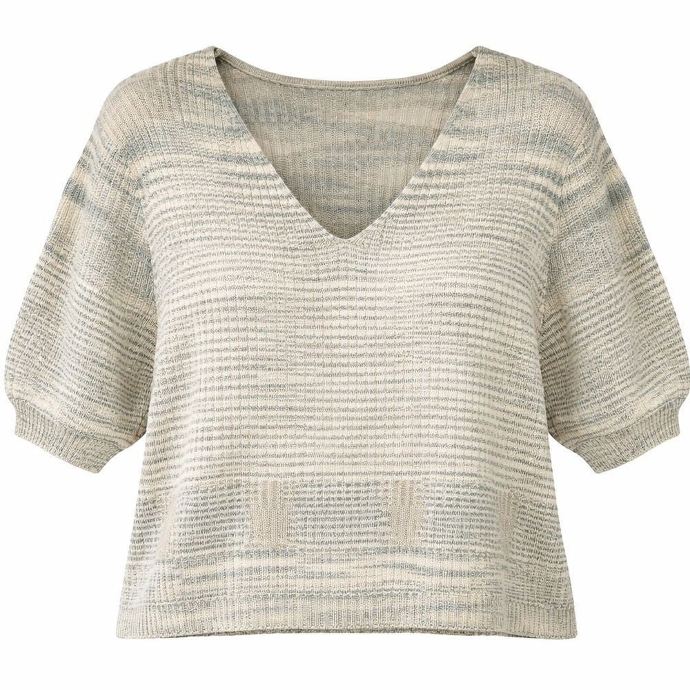 NWT And Now This Women’s Moss Stripe V Neck Knit Sweater 3X